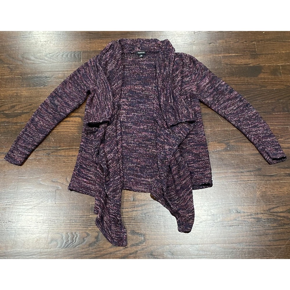 Torrid Purple Marled Knit Draped Cardigan Sweater Open Front Women's Plus Size 0